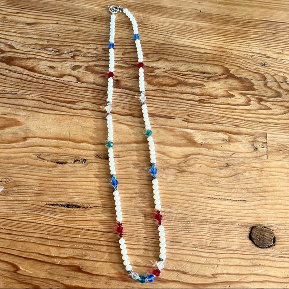 Pearl and Swarovski crystal long necklace - Picture 2 of 4